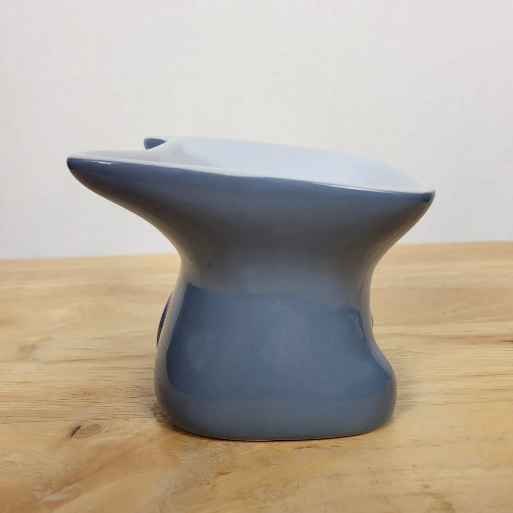 Whisker City Blue Ceramic Elevated Cat Bowl Raised Pet Feeder Dish